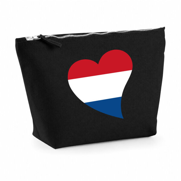 Kulturbeutel Niederlande Flagge Herz 1 Liter Charcoal