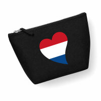Kulturbeutel Niederlande Flagge Herz 1 Liter Charcoal
