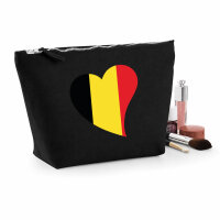 Kulturbeutel Belgien Flagge Herz 1 Liter Charcoal