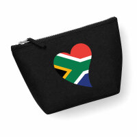 Kulturbeutel S&uuml;dafrika Flagge Herz 1 Liter Charcoal