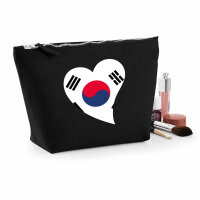 Kulturbeutel Südkorea Flagge Herz 1 Liter Charcoal
