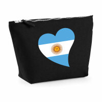 Kulturbeutel Argentinien Flagge Herz 1 Liter Charcoal