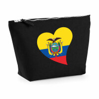 Kulturbeutel Ecuador Flagge Herz 1 Liter Charcoal