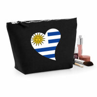 Kulturbeutel Uruguay Flagge Herz 1 Liter Charcoal