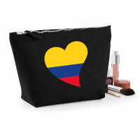 Kulturbeutel Kolumbien Flagge Herz 1 Liter Charcoal
