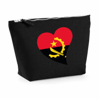 Kulturbeutel Angola Flagge Herz 1 Liter Charcoal