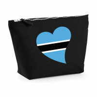 Kulturbeutel Botswana Flagge Herz 1 Liter Charcoal