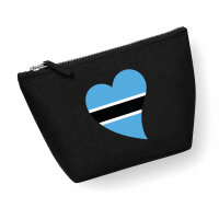 Kulturbeutel Botswana Flagge Herz 1 Liter Charcoal