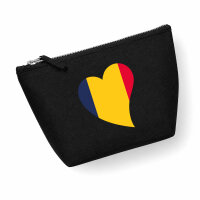 Kulturbeutel Tschad Flagge Herz 1 Liter Charcoal