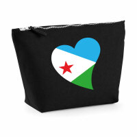 Kulturbeutel Dschibuti Flagge Herz 1 Liter Charcoal