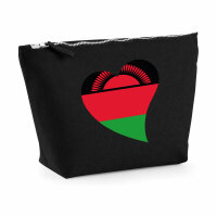 Kulturbeutel Malawi Flagge Herz 1 Liter Charcoal