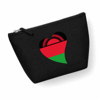Kulturbeutel Malawi Flagge Herz 1 Liter Charcoal