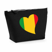 Kulturbeutel Mali Flagge Herz 1 Liter Charcoal