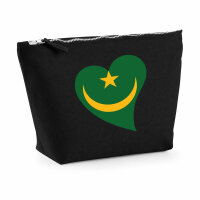Kulturbeutel Mauretanien Flagge Herz 1 Liter Charcoal