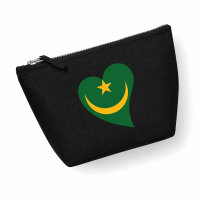 Kulturbeutel Mauretanien Flagge Herz 1 Liter Charcoal