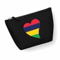 Kulturbeutel Mauritius Flagge Herz 1 Liter Charcoal