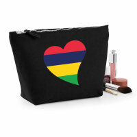 Kulturbeutel Mauritius Flagge Herz 1 Liter Charcoal