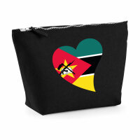Kulturbeutel Mosambik Flagge Herz 1 Liter Charcoal