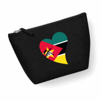 Kulturbeutel Mosambik Flagge Herz 1 Liter Charcoal