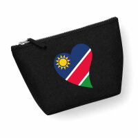 Kulturbeutel Namibia Flagge Herz 1 Liter Charcoal