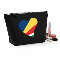 Kulturbeutel Seychellen Flagge Herz 1 Liter Charcoal