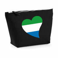 Kulturbeutel Sierra Leone Flagge Herz 1 Liter Charcoal