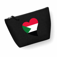 Kulturbeutel Sudan Flagge Herz 1 Liter Charcoal