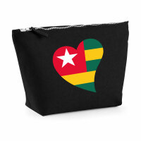 Kulturbeutel Togo Flagge Herz 1 Liter Charcoal