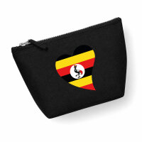 Kulturbeutel Uganda Flagge Herz 1 Liter Charcoal