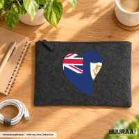 Kulturbeutel Anguilla Flagge Herz 1 Liter Charcoal