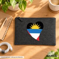 Kulturbeutel Antigua und Barbuda Flagge Herz 1 Liter Charcoal