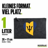 Kulturbeutel Barbados Flagge Herz 1 Liter Charcoal