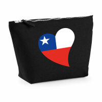 Kulturbeutel Chile Flagge Herz 1 Liter Charcoal