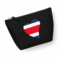 Kulturbeutel Costa Rica Flagge Herz 1 Liter Charcoal