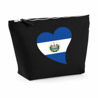 Kulturbeutel El Salvador Flagge Herz 1 Liter Charcoal