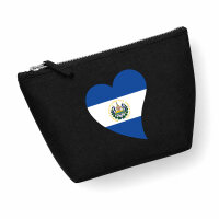 Kulturbeutel El Salvador Flagge Herz 1 Liter Charcoal