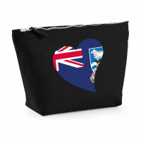 Kulturbeutel Falklandinseln Flagge Herz 1 Liter Charcoal