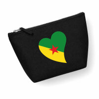 Kulturbeutel Franz&ouml;sisch-Guayana Flagge Herz 1...