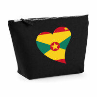 Kulturbeutel Grenada Flagge Herz 1 Liter Charcoal