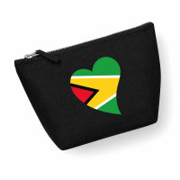 Kulturbeutel Guyana Flagge Herz 1 Liter Charcoal