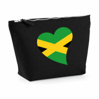 Kulturbeutel Jamaika Flagge Herz 1 Liter Charcoal