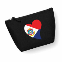 Kulturbeutel Sint Maarten Flagge Herz 1 Liter Charcoal