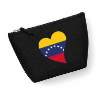Kulturbeutel Venezuela Flagge Herz 1 Liter Charcoal