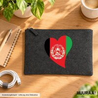 Kulturbeutel Afghanistan Flagge Herz 1 Liter Charcoal