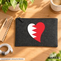 Kulturbeutel Bahrain Flagge Herz 1 Liter Charcoal