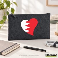Kulturbeutel Bahrain Flagge Herz 1 Liter Charcoal