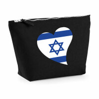 Kulturbeutel Israel Flagge Herz 1 Liter Charcoal