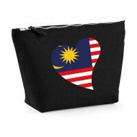 Kulturbeutel Malaysia Flagge Herz 1 Liter Charcoal