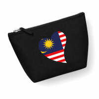 Kulturbeutel Malaysia Flagge Herz 1 Liter Charcoal