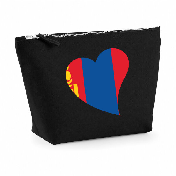 Kulturbeutel Mangolie Flagge Herz 1 Liter Charcoal